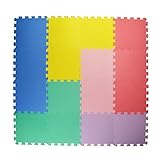 Hippih Kid 's Multicolored Puzzle Play Mat Foam Playマット( 16タイル）キッズパズルPlaymatタイルChildren Play & Exerc