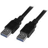 StarTech.com USB 3.0 ケーブル A(オス) - A(オス) 3m ブラック USB 3.1 Gen 1 (5 Gbps) USB3SAA3MBK