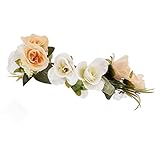 Prettyia ベビー　女の子　　花輪　ヘアバンド　フラワー　ヘッドバンド　ウェディング　パーティー　フェスティバル　エレガント　全4色 - ベージュ