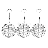 F Fityle 高品質　植物ホルダー　アイアンワイヤーボール形状　多肉植物ポット　3個　15cm　家　インテリア