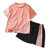 [YUWYOP] スポーツウェア キッズ 半袖 Tシャツ 女の子 男の子 吸汗 速乾 子供 セットアップ ハーフパンツ 小学生 ショートパンツ ジュニア サッカー トレーニングウェア 上下セット 通学 体操服 運動会 アウトドア