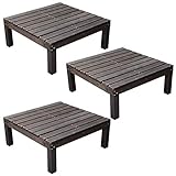 SINAPP 縁台 ウッドデッキ 屋外 屋外 庭 ユニット 連結可能 90×90 SIK2259 3個組