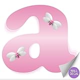 壁文字ピンクBumble Bee文字ステッカーアルファベット初期ビニールステッカー子供デカール子供ルーム装飾赤ちゃん保育園女の子寝室デコレーションChilds名PersonalizedデカールBumb