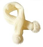 (コ-ランド) Co-land 可愛い マフラー ベビー ニット スカーフ キッズ 子供用 ポンポン 女の子 ガールズ 秋冬 防寒対策 お出かけ 通学通園 ホワイト