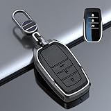 [HYCALY] キーケース トヨタ用のキーケース 【新型ハリアー80系 ノア ヴォクシー90系 アルファード ヴェルファイア クラウン プリウス ハイラックス ランドクルーザー ヤリス アクア RAV4 PHV ミライ】レザー＆亜鉛合金 キーホルダー キーカバー 全面保護