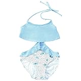 OKIDSO　ジュニア水着　ビキニ　タンニキ　水着ワンピース　スイムウェア　ガールズ　女の子　上下セット　UVカット　紫外線対策　日焼け防止　100-130CM　可愛い (100)