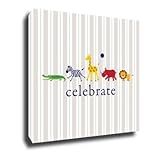 Canvas Kudos Children Room Sign, Animal Parade, Navy [並行輸入品]