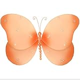 HangingバタフライオレンジSparkleナイロンButterfliesメッシュデコレーション装飾赤ちゃん保育園寝室女の子部屋天井壁装飾結婚式誕生日パーティーベビーシャワーバスルーム子供Child