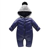Tortor 1bacha(JP)　男女兼用　ダウンロンパース　ベビー　キッズ　女の子　ダウンコート　赤ちゃん　男の子　ベビー服　カバーオール　防寒服　秋冬　防風　保温　出産祝い　ダークブルー　80　