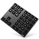 ブルートゥースナンバーパッド、Mikonアルミニウム無線数字キーパッドスリム34キー外部のキーボードパッドのデータエントリMacBook、MacBook Air/Pro、iMacのWindowsのラップトップの表面Proの互換性など