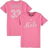 Matt Harvey # 33新しいYork MetsマジェスティックGirls Youth Player Name And Number Tシャツ( Girls Youth Large 14 )