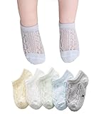 Ainial　ソックス　ベビー　子供　女の子　男の子　春夏　薄手　メッシュ　通気性よい　靴下　赤ちゃん　ガールズ　ボーイズ　ショートソックス　アンクル　コットン　可愛い　0-8歳　5色5足セット