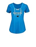 NFL Carolina Panthersカムニュートン1レディース半袖Vネック合成レースアップファッショントップス M ブルー