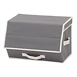 カラーボックスに収まる「フラップインナーボックス」【IT】グレー(#9837013-32776) 約38×27×25cm カラーボックス 横置き 蓋付き フラップ扉 布製 ファブリック