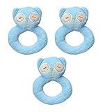 Angel Dear 3個リングRattlesセット、ターコイズフクロウ