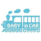 imoninn BABY in car ステッカー　【シンプル版】　No.19　汽車　（水色）