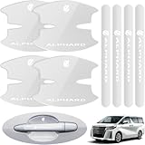 アルファード30系 ドアハンドル プロテクター アルファード40系 20系 ドアハンドルカバー 車用 パーツ ドアハンドル 取り付け簡単 専用ロゴ 外装 シール 傷防止 8枚セット カー 透明シール カバー ステッカー 保護 （アルファード）