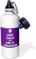 3dRose wb_216363_1 Funny Pink Flamingo Riding Bicycle Original Art Sports Water Bottle, 620ml, White