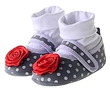 (ダンティヤ)Dantiya  ベビー　キッズ　新生児　秋冬　シューズ　花飾り　靴下連れ　靴　ファーストシューズ (12cm)