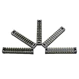 Perfk 600V 15A 12P　デュアル行　カバー　バリア　スクリュー　ターミナルブロック　ストリップ　5個入り