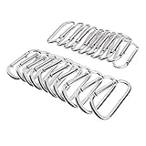 B Baosity 20個入り　カラビナ　 ロックカラビナ　 Dリング　アウトドア/キーチェーン/ハイキング/釣りなどに適用　全3色 - 銀