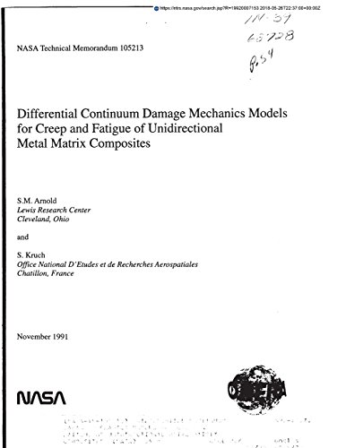 Differential Continuum Damage Mechanics Models for Creep and Fatigue of Unidirectional Metal Matrix Compositesの表紙