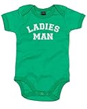 (色男) Ladies Man, プリント　ベビースーツ - グリーン/白 12-18 ヶ月