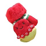 Tonsee 女の子 男の子 可愛い 指なし 手袋 子供用 暖かい 手袋 大人気 グローブ (レッド)