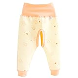 【SEBLES】ベビー服 くまちゃん プリント 蒸れにくい 前開き 長ズボン パンツ 赤ちゃん(イエロー,73cm)