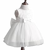 giminuoベビー ドレス 結婚式 フォーマル 女の子 ワンピース ヘアバンド 付き 赤ちゃん お宮参り 出産祝い (12，6-12ヶ月, ホワイト)