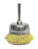 Weiler 14314 Crimped Wire Utility Cup Brush, 1-3/4, 0.118 Brass Fill, 1/4 Stem (Pack of 10) by Weile