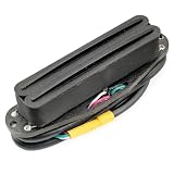 Musiclily Pro ST-DPHA アルニコ5 シングルサイズハムバッカーピックアップSuper Distortion 13.2K ストラトエレキギター用 ブラックボディ ブラックレール