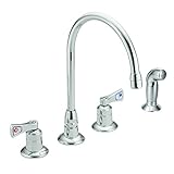 Moen 8242 Commercial M-Dura Kitchen Faucet with Side Spray with 2.5-Inch handles 2.2 gpm, Chrome [並行
