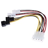 Lovoski 12V　冷却ファン　SATA 4ピン→ 4x3ピン　データ　変換コネクタ　延長ケーブル　マザーボードファンケーブル