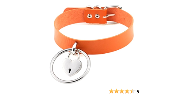 Amazon Sevenandeight チョーカー ベルベット首輪 人間用 レディース メンズ Puレザー ハート 鎖骨 パンク系 長さ調整可能 ファッション アクセサリー オレンジ チョーカー 通販