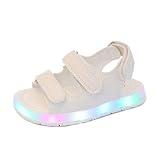 EIMEI 子供サンダル ベビーシューズ LED靴 ビーチサンダル 可愛 おしゃれ 発光 キラキラ光る靴 軽量 通気 kids アウトドア キッズ 男の子 女の子 (17.7cm, ホワイト)
