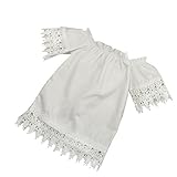 (プタス)Putars ベビー服 子供服 女の子 ワンピース ドレス オフショルダー レース 純白 可愛い オシャレ 通園 発表会 旅行 記念日 プレゼント 18ヶ月-5歳