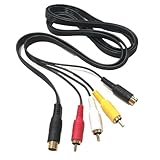 ABE サターン用 AVケーブル 1.8m S端子 ステレオ出力 ピンプラグ サターン テレビ接続 互換ケーブル サターン用AVケーブル1.8m！S端子＆ステレオピンプラグでテレビに鮮明接続