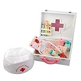 【ノーブランド品】木製 お医者さんごっこ 子供 知育玩具 ロールプレイ ボックス付 ごっこ遊び...