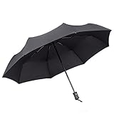 Ho-mart 折りたたみ傘 雨傘　大きな傘 新強化　三つ折り　グラスファイバー傘骨 梅雨対策 自動開けステッキ傘 紳士傘 耐風傘 撥水加工 (黒)