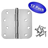 Cosmas光沢クロムドアヒンジ4 "インチx 4 "インチwith 5 / 8 "インチ半径コーナー – 12パック