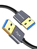 USB 3.0ケーブル, CableCreation USB 3.0 A (オス) - (オス) USB to USBケーブル HDDエンクロージャ、カメラ、手書きボード、ラジエーターなど対応 スペースグレー 1m