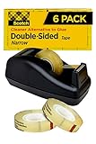 Scotch 665-6PKC40 665 Double-Sided Tape with C40 Dispenser, .5 in. x 900 in. , 6 Clear Rolls