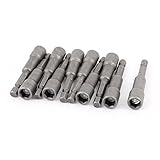 uxcell 六角ナットドライバ　ソケットレンチ六角ナット　メタル　磁気　8mm 10個入り