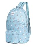 ドライバッグ アウトドアバッグ 折り畳みリュック コンパクト 畳める 軽量 防水 大容量 かわいい動物 パステルカラー (ペンギン×ブルー)