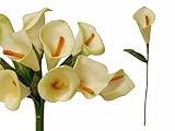 tableclothsfactory 60個Single Stem人工Mini Calla Lillies – ライトグリーン