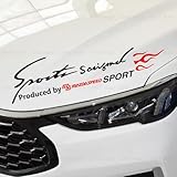 MS マツダ 車用 ステッカー デカール ボンネット/バンパー/サイド対応 マツダ ロードスター CX-5 デミオ CX-60 MAZDA3ファストバック CX-8 CX-30 CX-3 MAZDA2 アテンザワゴン など カーステッカー 外装アクセサリー 防水 傷隠し おしゃれ (MS, ブラック)