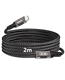TOMSING USB Type C 延長ケーブル 2m【PD240W/5A急速充電・20Gbps高速転送・4K@60Hz映像出力】USB3.2 Gen2 タイプc 延長コード Type-C オス-メス ナイロン編み スマートフォン/タブレット/ゲーム機/ノートパソコンの機種に対応(鉄灰色(PQ068),2m(20Gbps+240w))