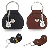 ピックケース ピックケース ギター ギターピックケース ギター ピックケース ギターダイヤラー 収納袋 バッグにストラップをつける ダイヤルボックス 皮袋 2個セット 黒+茶色