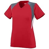 Ladies / Girls 3-color Wicking /スパンデックスVネックアスレチックスポーツジャージーシャツ(ソフトボール、バレーボール、サッカー、練習、etc )